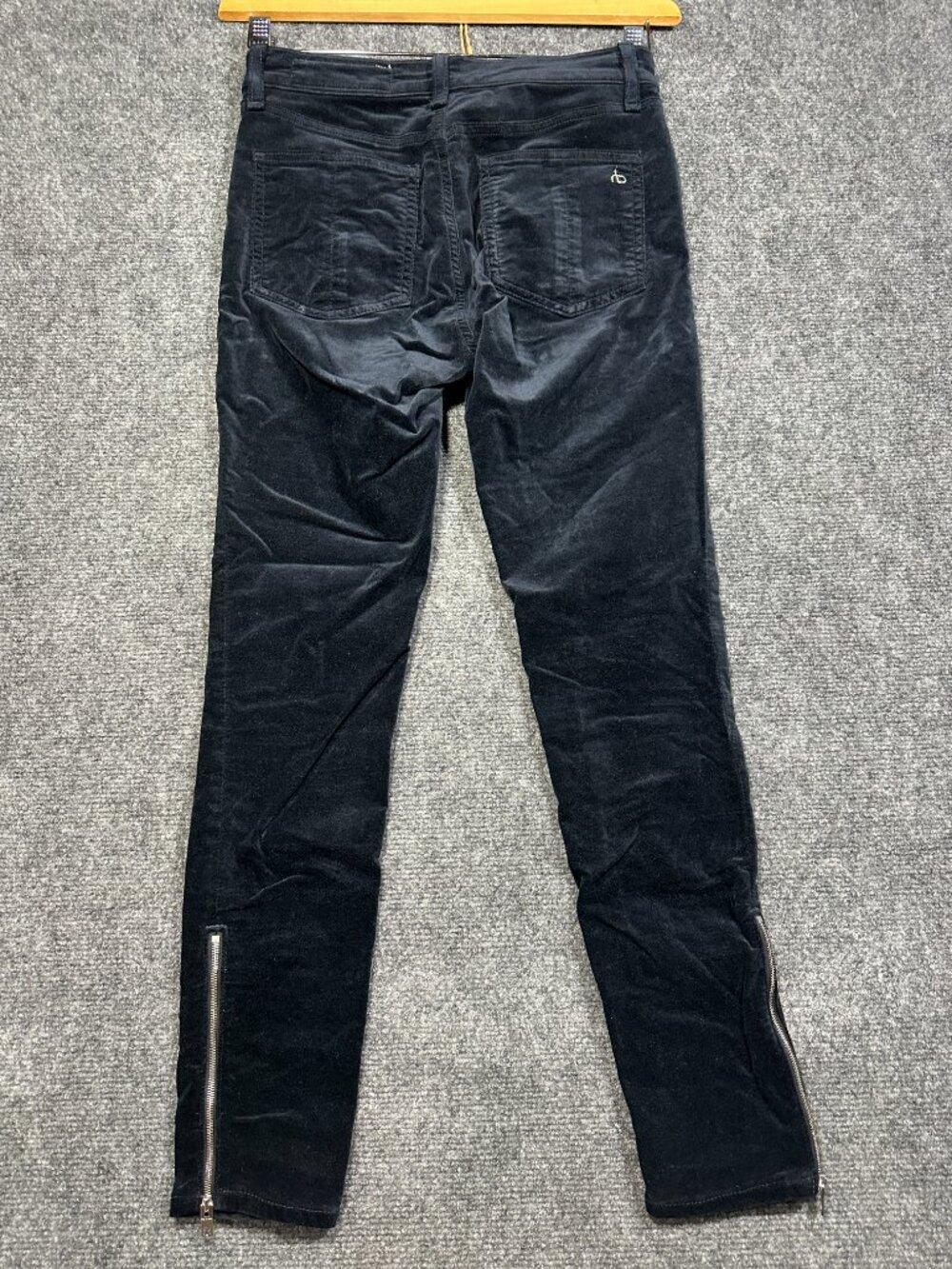 Rag & Bone Jean Womens 26 Navy Velvet Skinny 5 Pocket Style Zip Ankle Stretch - Picture 8 of 11